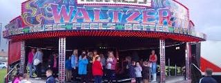 Waltzer ride at an outdoor funfair